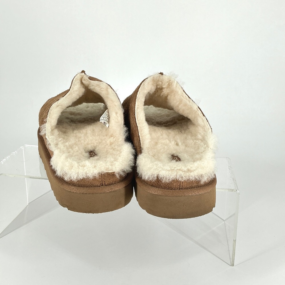 UGG Womens Size 11 Open Toe Chestnut Suede Sheepskin Slides Greenport Slippers - Picture 6 of 11